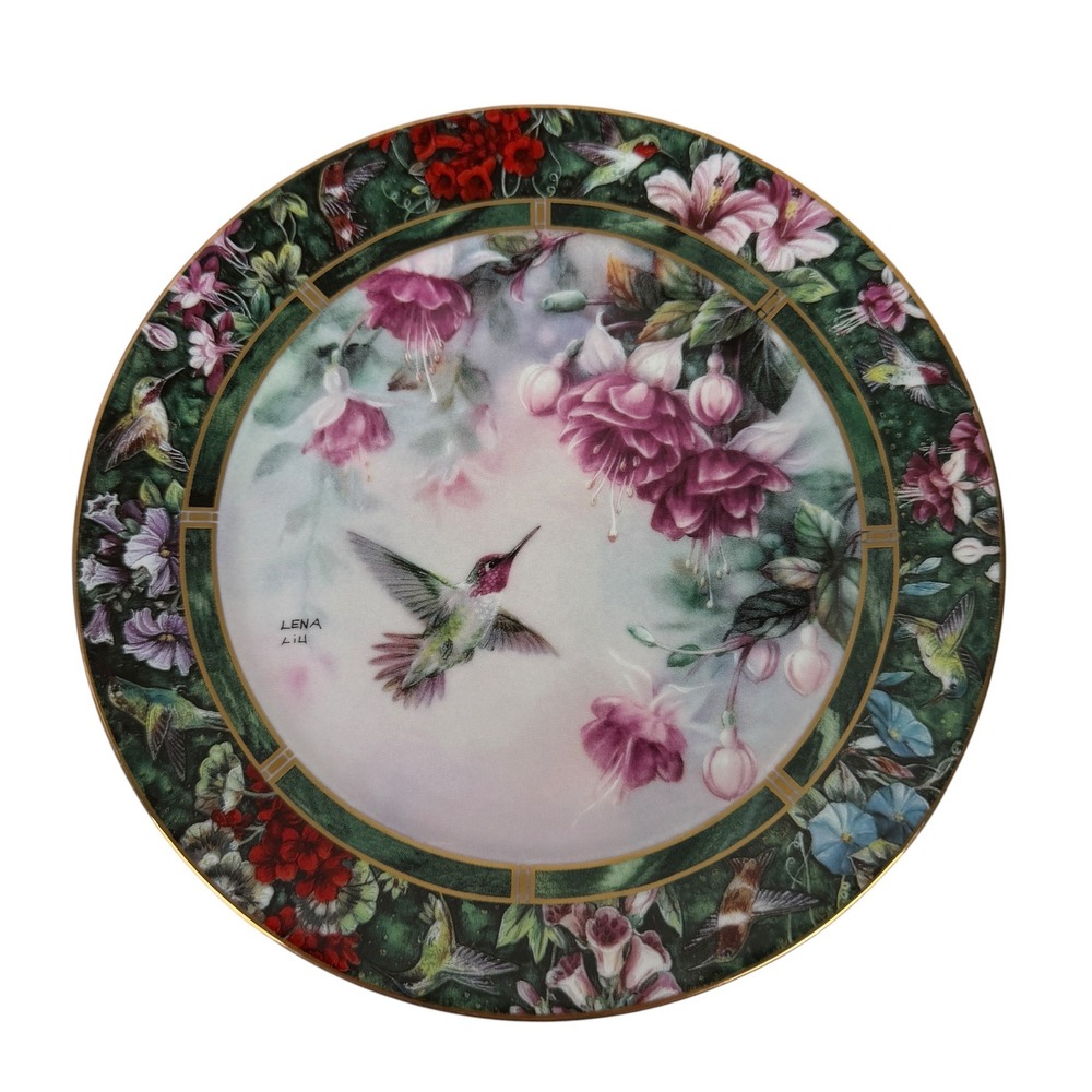 W.S. George Lena Liu The Anna's Hummingbird Collector Plate 1992 Porcelain 8"